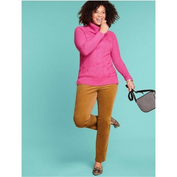 NWT Talbots Stretch High Waist Slimming Corduroy Straight Leg Pants Size 16 - Picture 1 of 11